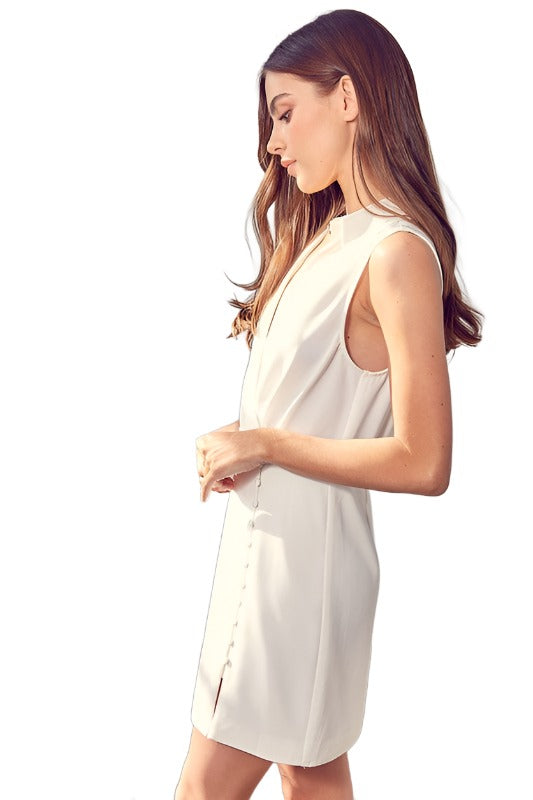Collared Side Button Dress - The Lelia