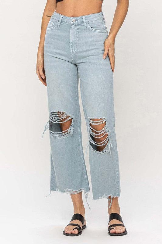 90"s Vintage Crop Flare Jeans - The Lelia