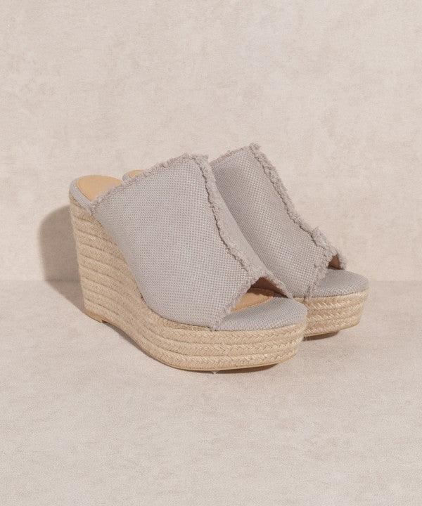Bliss - Distressed Linen Wedge - The Lelia