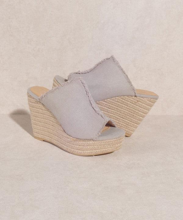 Bliss - Distressed Linen Wedge - The Lelia