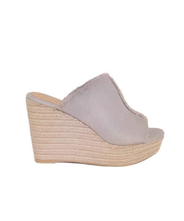 Bliss - Distressed Linen Wedge - The Lelia