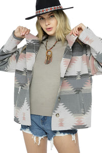 Soft Comfy Lightweight Aztec Pattern Jacket