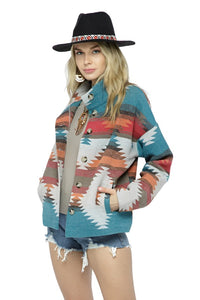 Soft Comfy Lightweight Aztec Pattern Jacket