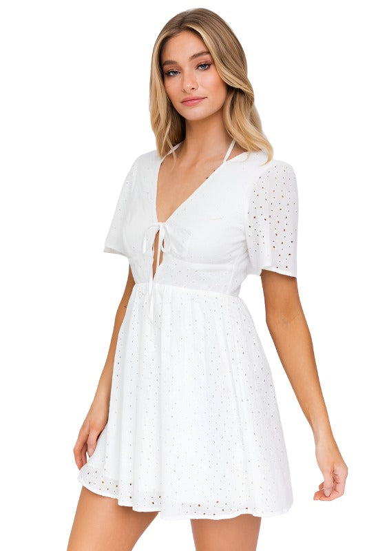 Short Sleeve Babydoll Style Dress