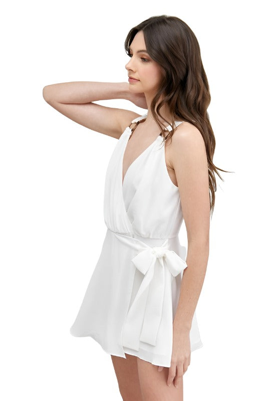 TRIM DETAIL SIDE TIE ROMPER