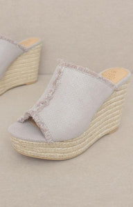 Bliss - Distressed Linen Wedge - The Lelia