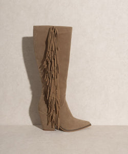 OUT WEST - Knee-High Fringe Boots