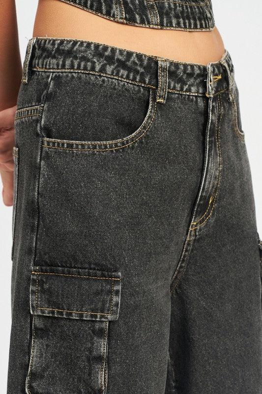 Cargo Low Waist Jeans - The Lelia