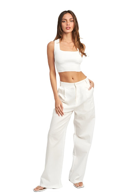 SLEEVELESS CROP TOP WITH BACK BOW DETAIL