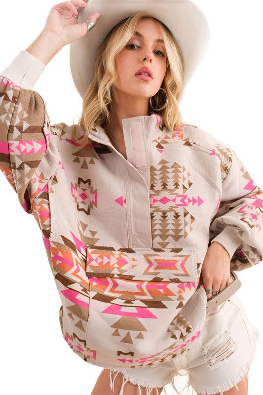 Blue B Exclusive Aztec Western Pullover - The Lelia