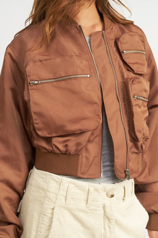 CROPPED BOMBER JACKET - The Lelia