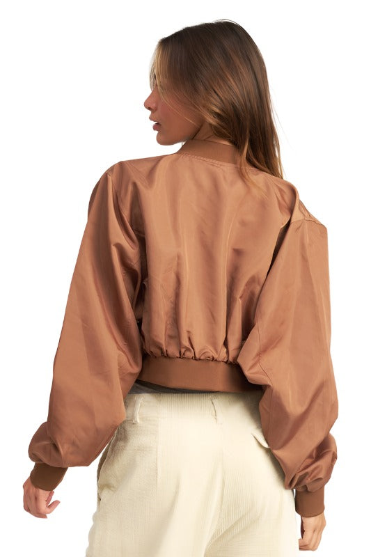 CROPPED BOMBER JACKET - The Lelia