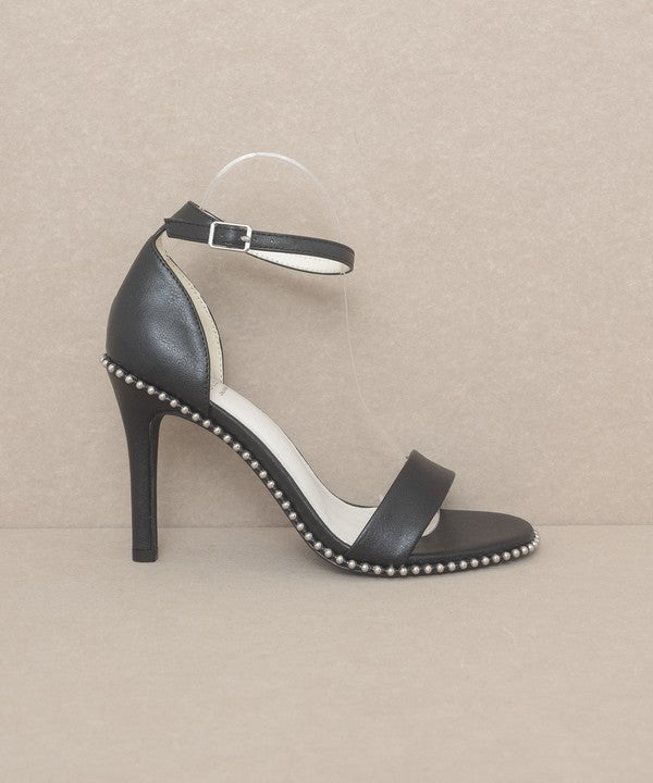 Dublin - Metal Stud Open Toe Heels - The Lelia