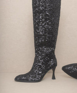 Jewel - Knee High Sequin Boots