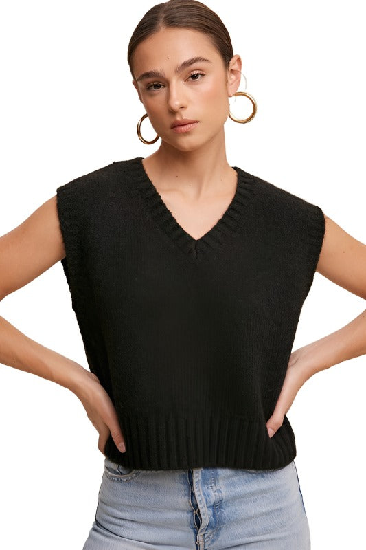 Soft Touch Cropped Knit Vest