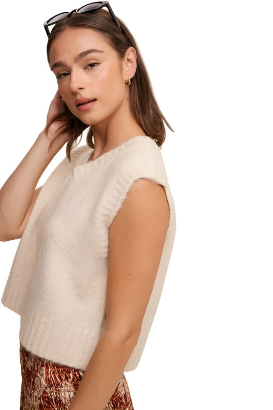 Soft Touch Cropped Knit Vest