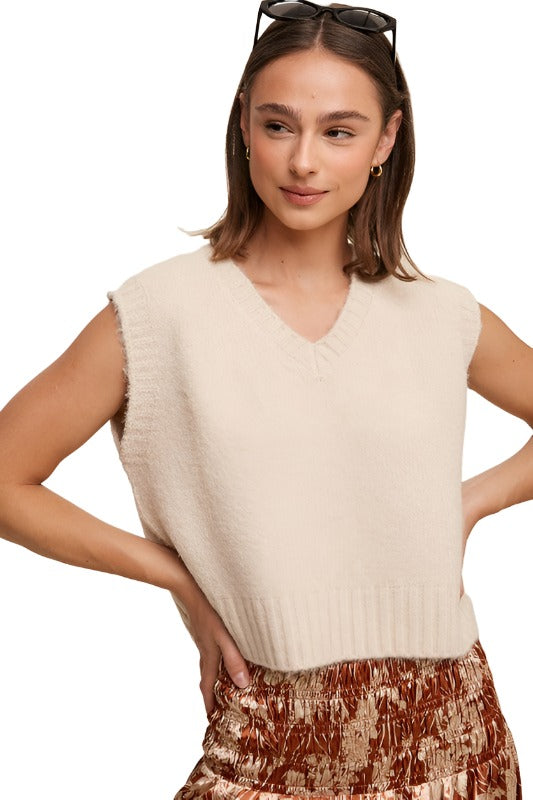 Soft Touch Cropped Knit Vest