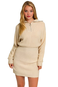 Zipper Sweater Dress