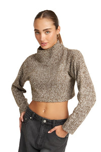 CONTRASTED TURTLE NECK CROP TOP - The Lelia