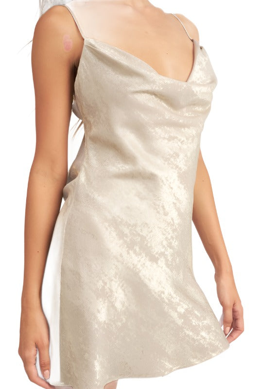 COWL NECK MNI SLIP DRESS - The Lelia