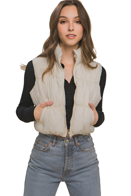 High Neck Puffer Vest