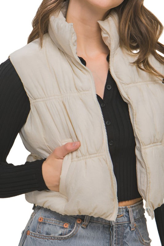 High Neck Puffer Vest