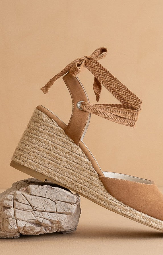 Alondra - Lace Up Espadrille Wedges