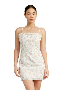 FLORAL PRINT EYELET DRESS