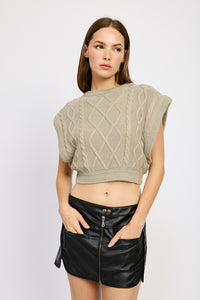 CABLE KNIT VEST TOP