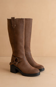 Leanne - Moto Knee High Boots