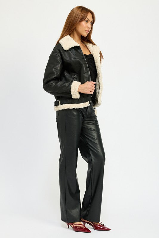 SHEARLING MOTO JACKET