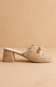 Bella - Scalloped Mules with Bow