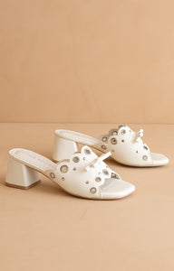 Bella - Scalloped Mules with Bow