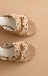 Bella - Scalloped Mules with Bow