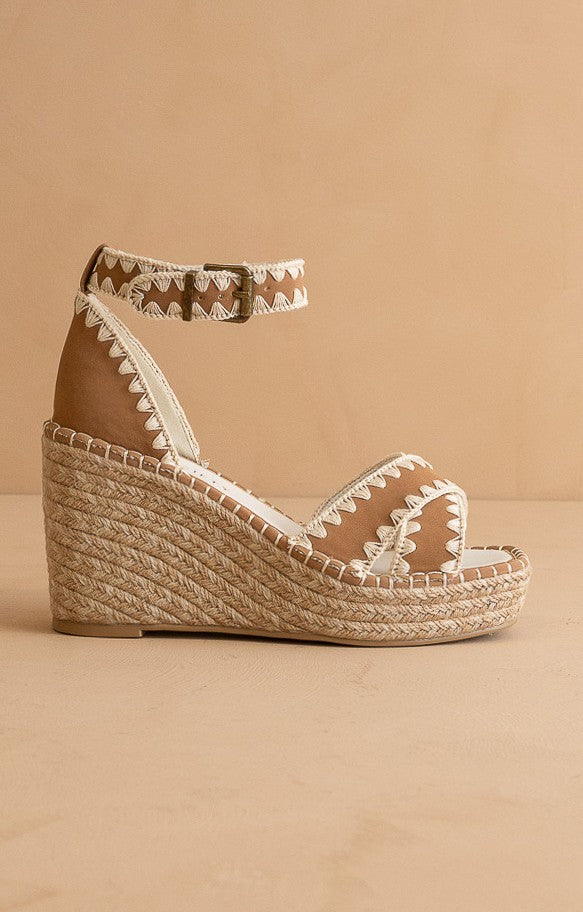 The Essie Espadrille Slide with Embroidered Straps