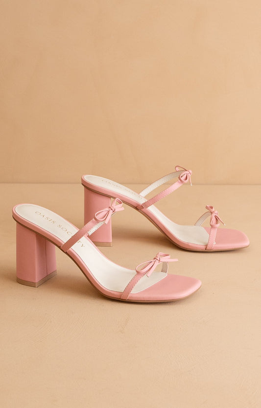 The Wendy Double Strap Bow Heels