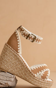 The Essie Espadrille Slide with Embroidered Straps