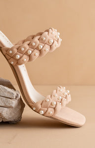 Parisa Braided Pearl Heeled Sandals