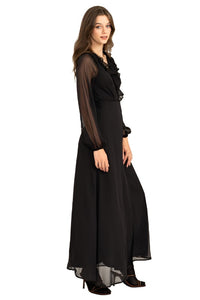 Lost In Love Ruffle Tie Waist Maxi Wrap Dress