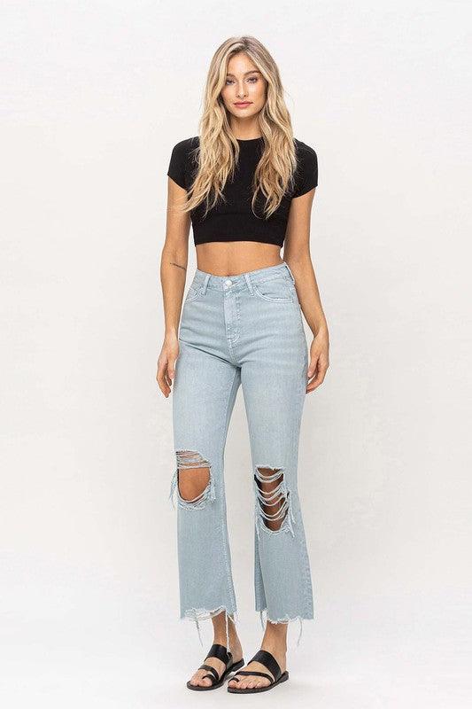 90"s Vintage Crop Flare Jeans - The Lelia