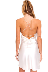 Cowl Neck Crisscross Strap Slip Dress - The Lelia