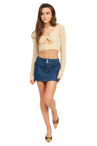 Crochet Cropped Top With Twist Front - The Lelia