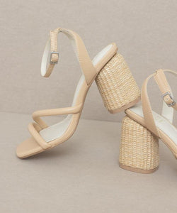 Alaia - Strappy Raffia Heel Sandal - The Lelia