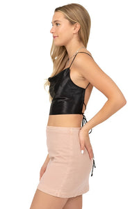 Miss Me Cowl Tie Back Crop Top