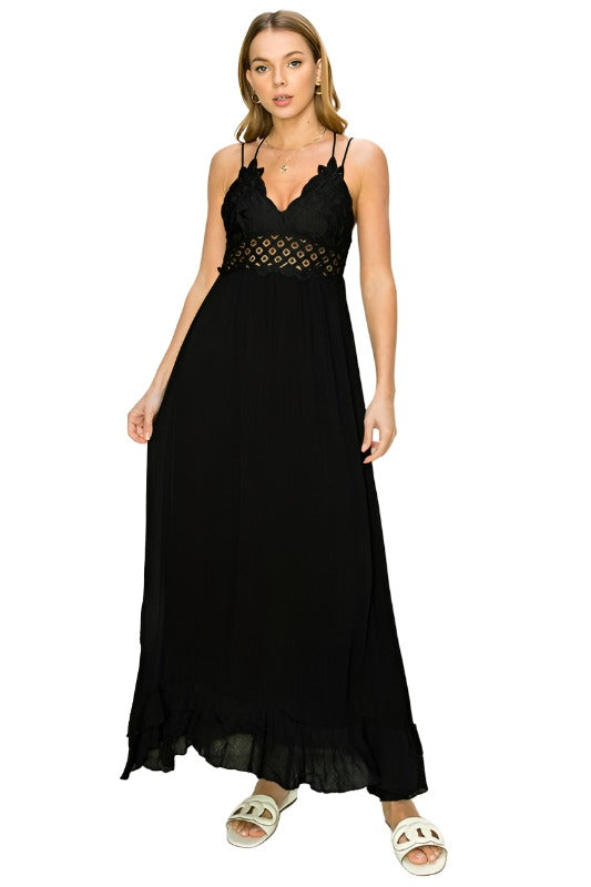 In Love Bustier Lace Maxi Dress