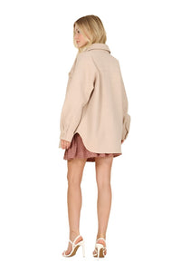 Light beige shacket with pockets